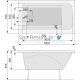 POOLSPA прямоугольная акриловая ванна KLIO 120x70 с ногами