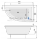 POOLSPA асимметричная акриловая ванна LAURA 140x80 с рамкой, правая сторона