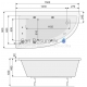 POOLSPA асимметричная акриловая ванна LAURA 150x90 с рамкой, левая сторона