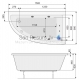 POOLSPA асимметричная акриловая ванна LAURA 150x90 с ногами, правая сторона