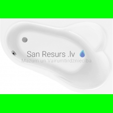POOLSPA asymmetric acrylic bathtub LEDA 150x100 with legs, right side