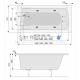 POOLSPA прямоугольная акриловая ванна LINEA 160x70 с ногами 