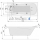 POOLSPA прямоугольная акриловая ванна MUZA 150x70 с ногами