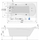POOLSPA прямоугольная акриловая ванна MUZA 150x75 с ногами