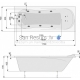 POOLSPA прямоугольная акриловая ванна MUZA 170x70 с ногами