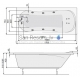 POOLSPA прямоугольная акриловая ванна MUZA 170x75 с рамкой