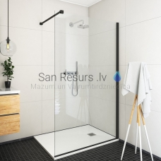 Roltechnik shower wall EXCLUSIVE LINE ECWALK Black elox + Transparent 207x 90